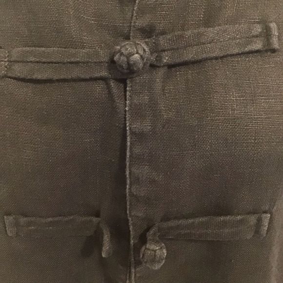 RELATIVITY Jacket Black Asian Inspired Embroidery Toggle Closure Linen Size L - Picture 6 of 9